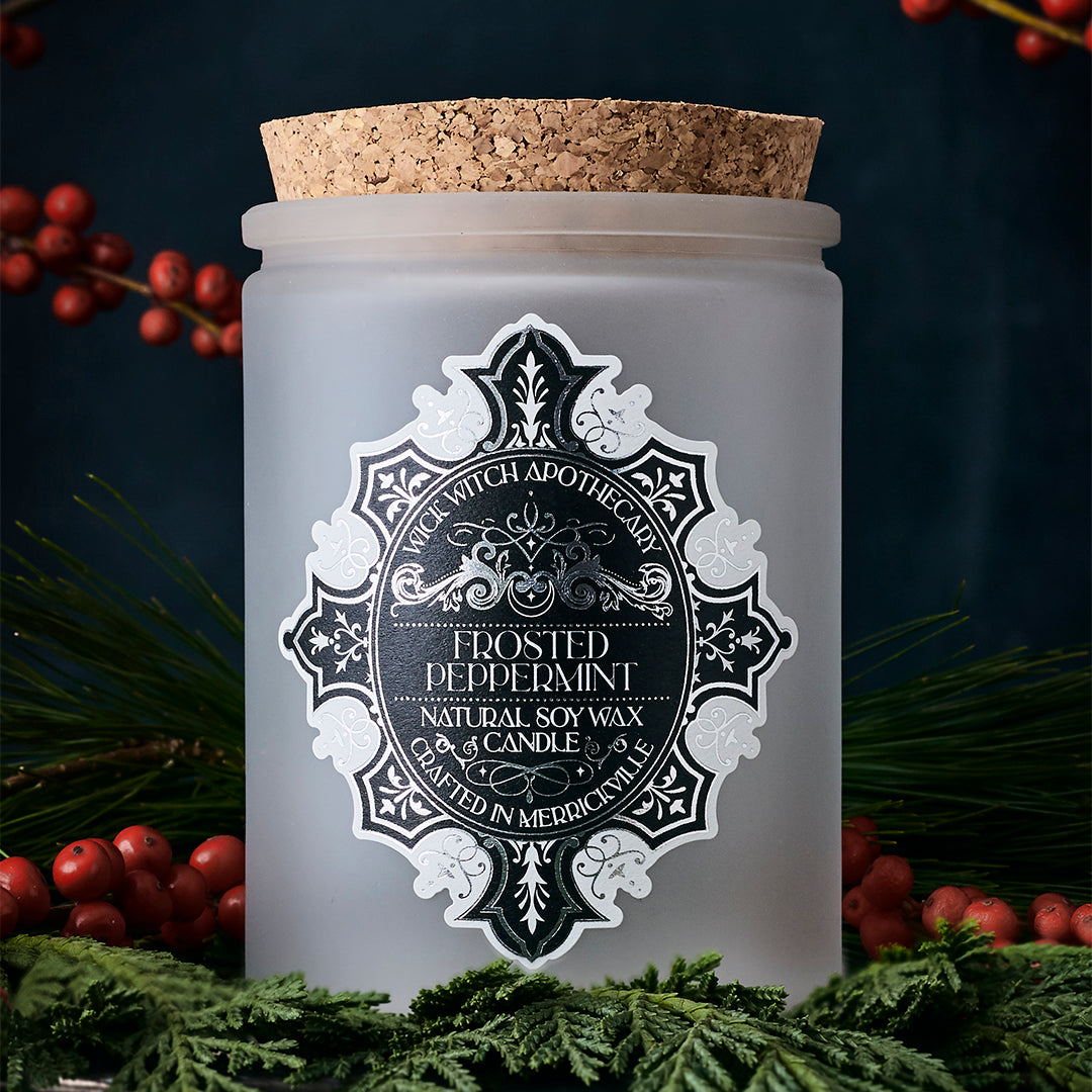 FROSTED PEPPERMINT APOTHECARY JAR